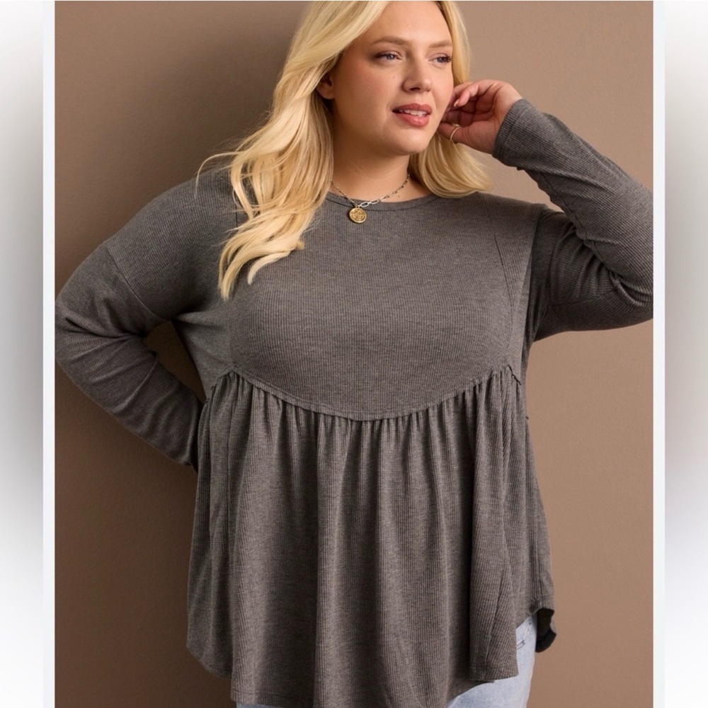 Arula NWT Huxley waffle knit long sleeve 1X